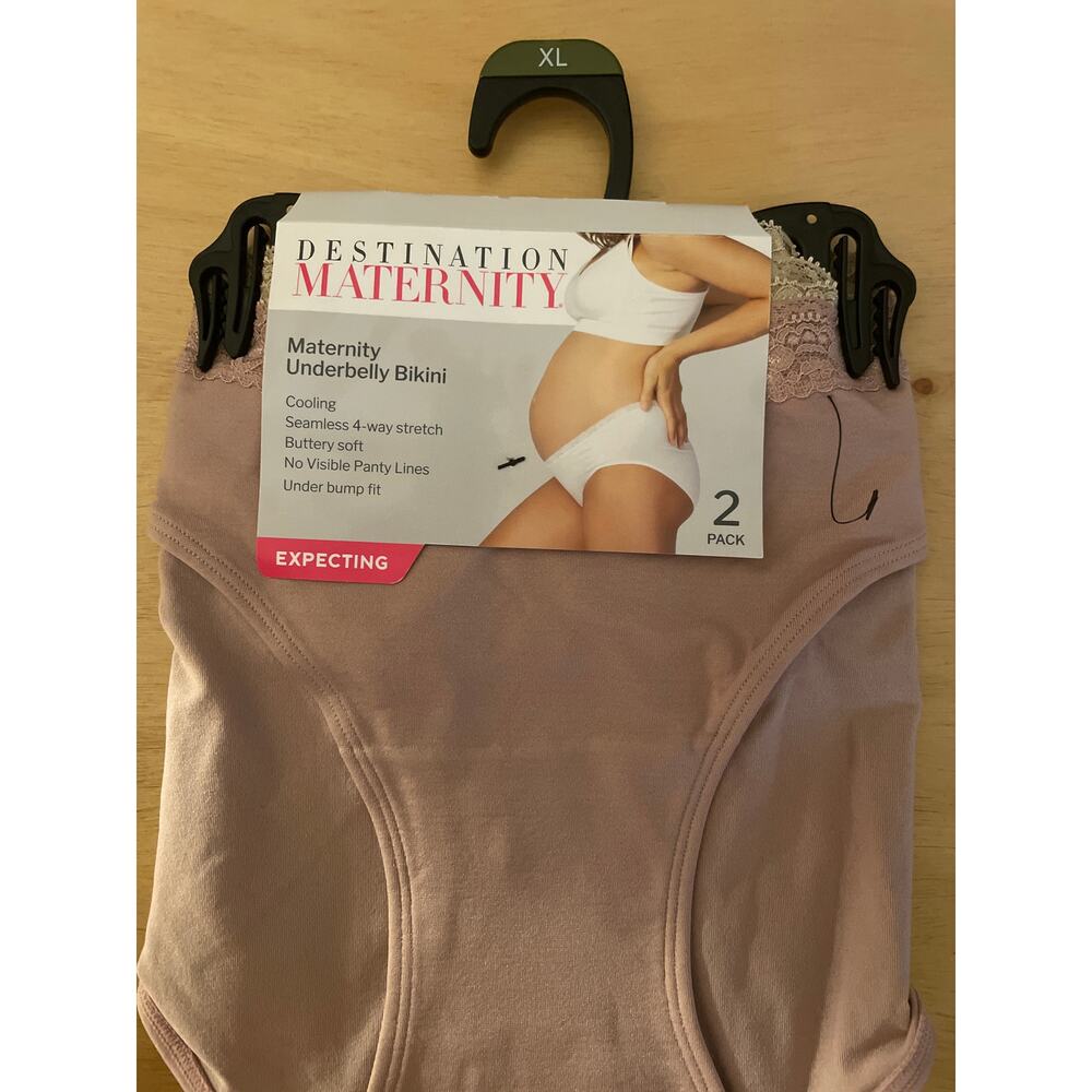 New Women’s Destination Maternity 2 Pack Maternity Underbelly Bikinis size XL - Picture 2 of 5